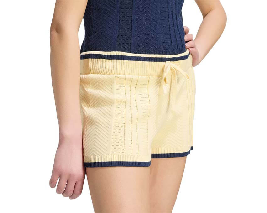 Adidas Cable Knit Shorts "Warm Vanilla" - Image 2
